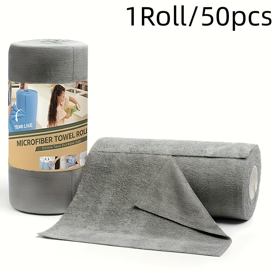 TEMU Extra Large & Thickened Microfiber Cleaning Cloths, 4.0m Per Roll, Reusable, Kitchen Cleaning Black Tech! Thick Rolls, Super Absorbent, Suitable