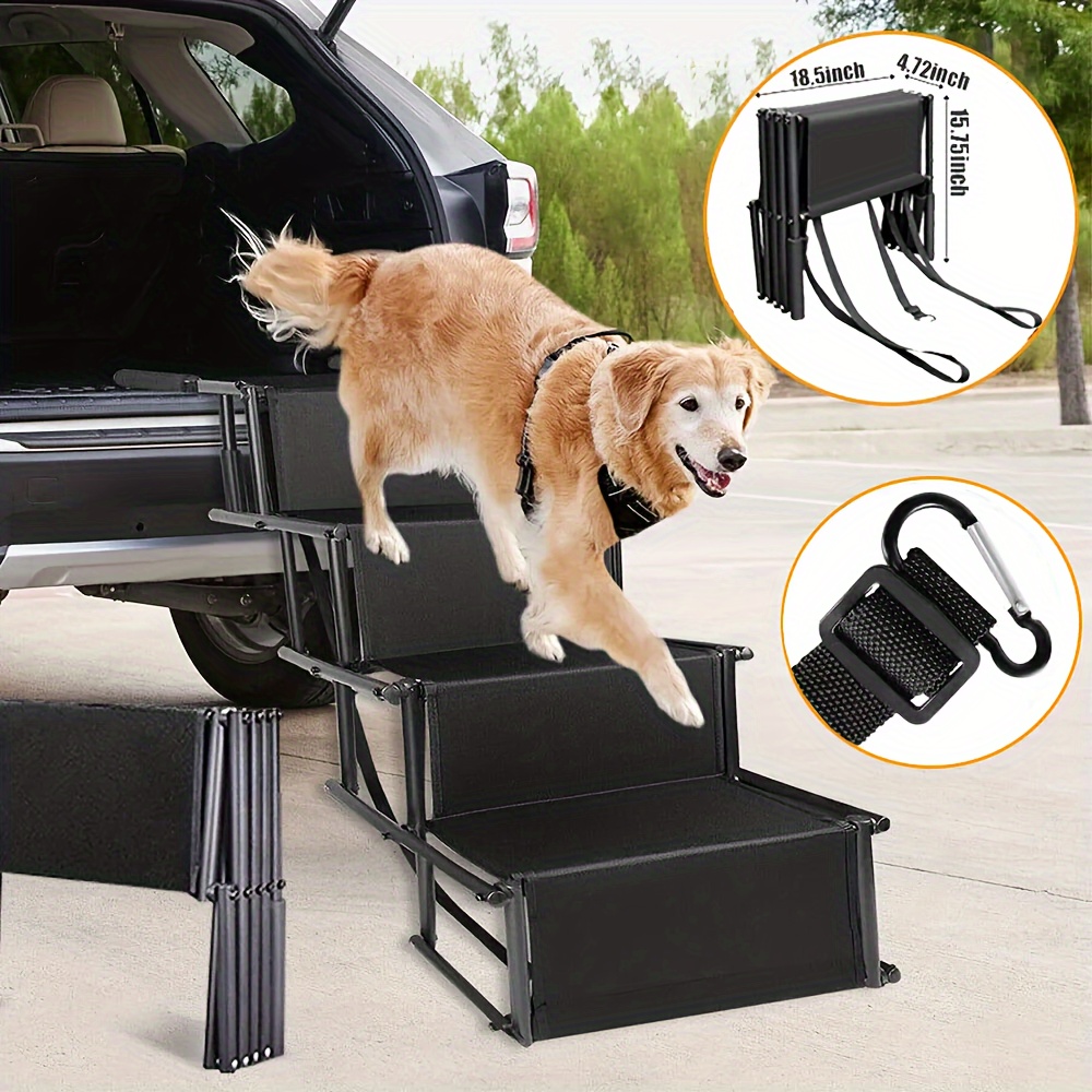 

Large Folding Dog Ramp Non-slip Stair Pet Steel Ladder Steps For Car Suv Truck