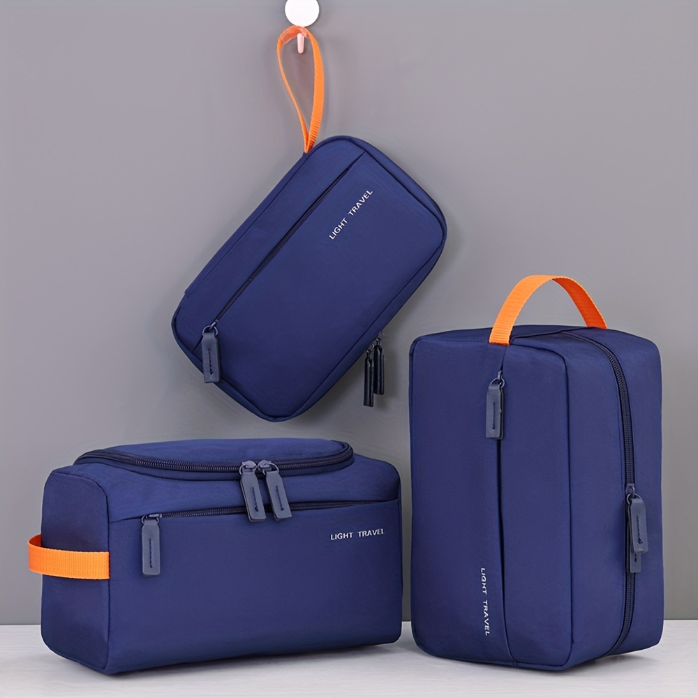 Nuova Borsa da Toeletta Versatile e Alla Moda - Set Multifunzionale da Esterno Tre in Uno (Opzioni Tre Pezzi/Singolo) Design Unisex, Organizzatore Portatile di Grande Capacità per Viaggi di Lavoro, Pendolarismo e Borsa Trucco con Tasca per Toilette