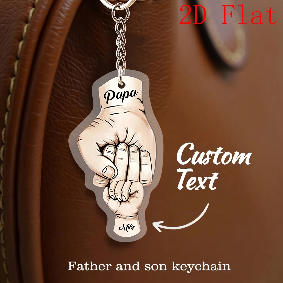 2d flat 2      bump family tree keychain fathers day gift with custom name text key pendant gift suitable for fathers day a unique fathers day gift 2d flat