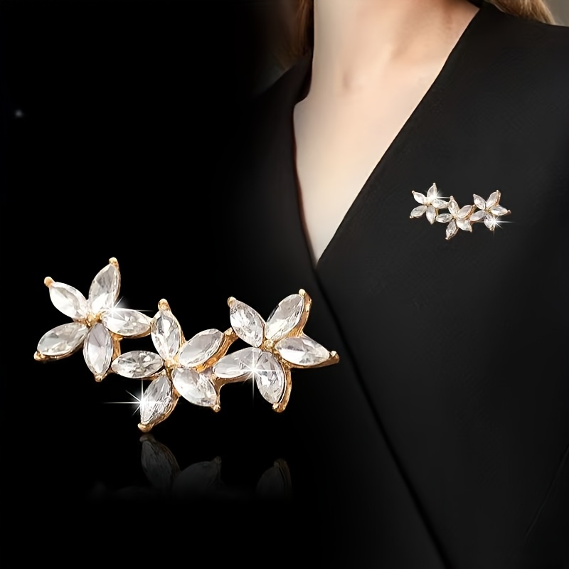 TEMU 1 broche de pétalo de , elegante y , exquisito pin para decoración de trajes, broche único de