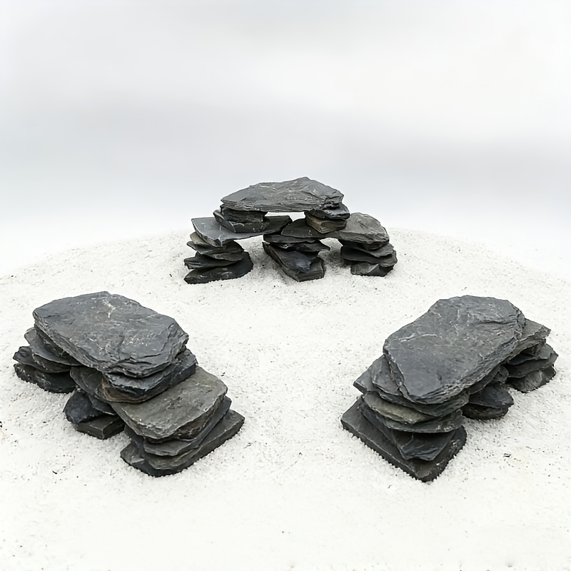 E-shop [Natürliche Schiefersteine] 10 Stück 3,9-9,8 cm Natürliche Schiefersteine | Aquarium Dekoration, Terrarium Habitat und 3D Basteln -