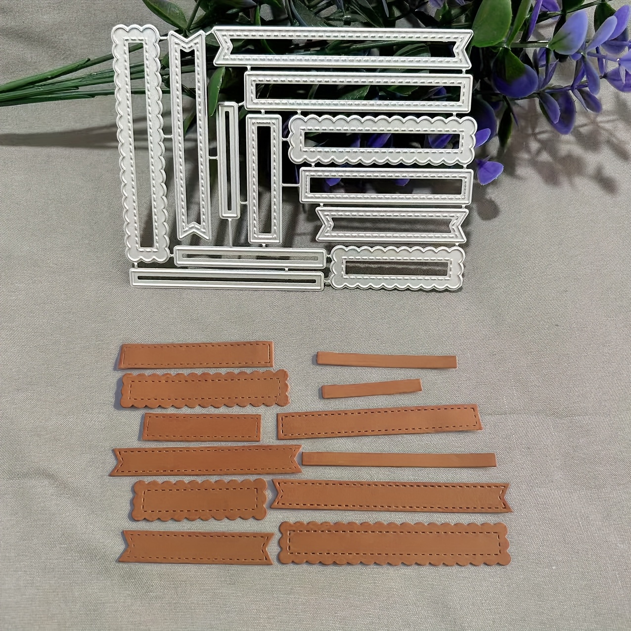 TEMU 1pc Tab Bar Metal Cutting Dies, Diy Scrapbooking Embossing Stencil, Handmade Greeting Card Making Metal Die Cuts, Gift Card Making Tools