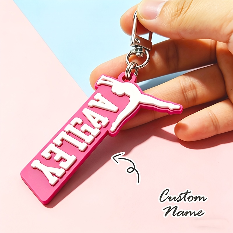 TEMU [custom] 1pc Personalized Gym Keychain, Custom Name Initial Keychain Ornament, Accessory For Water Bottles, Insulated Mugs, And Lunch Bags,