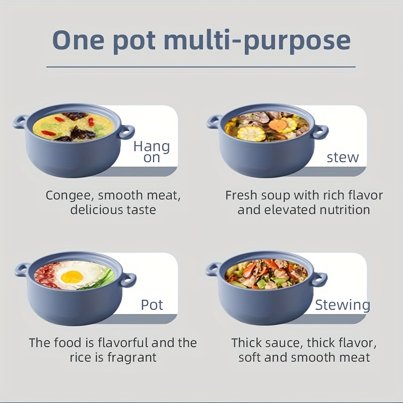   lid blue soup pot 4l capacity fits 5 7 people high temp resistant compatible with gas induction cookers great for   and   daily use and festive   details 3