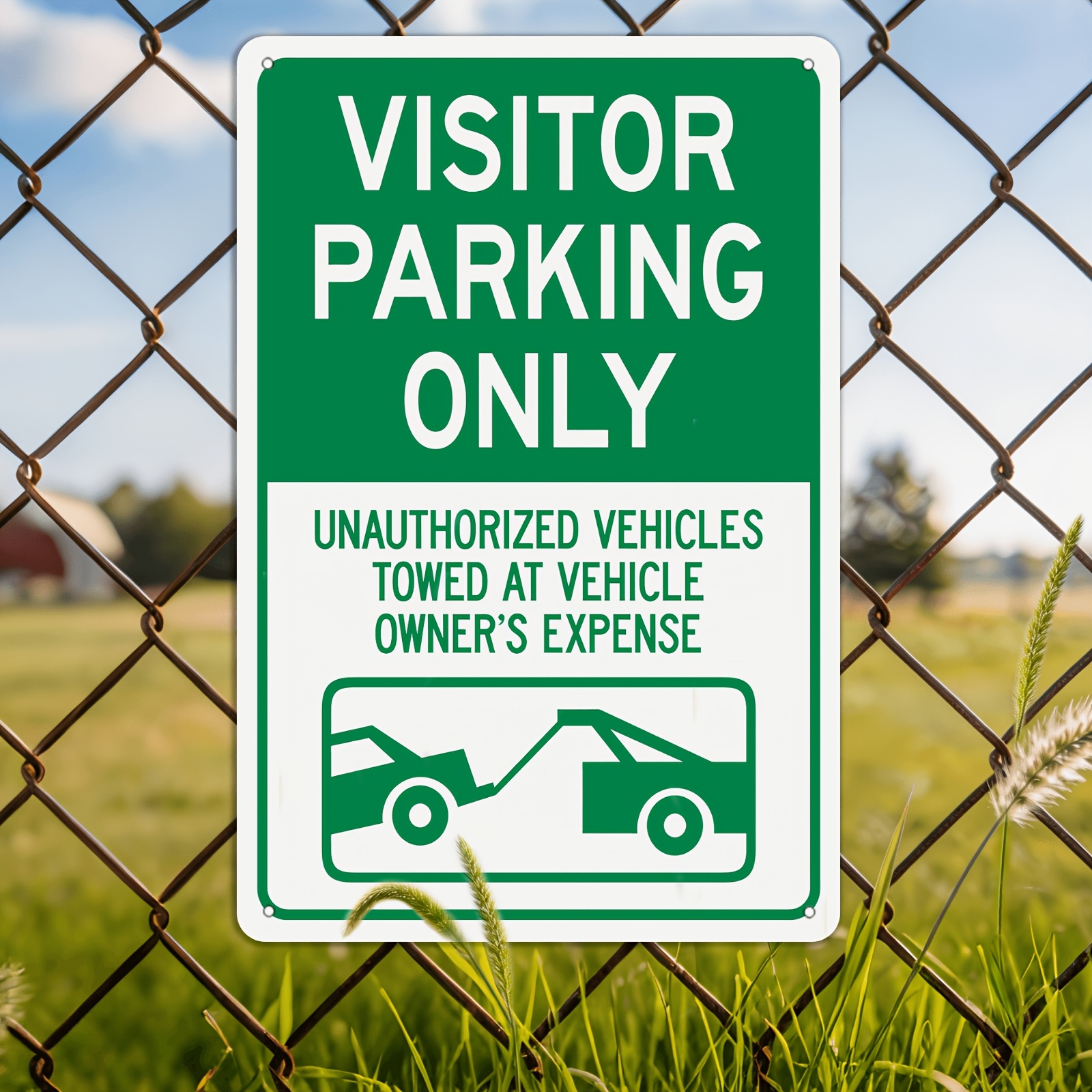 TEMU 2d Flat - 【2d Flat】 2d Flat - [2d Flat] This Is A 2d Flat Tin Sign That Indicates Visitor Parking . Vehicles Towed At 's Expense. It's A Metal