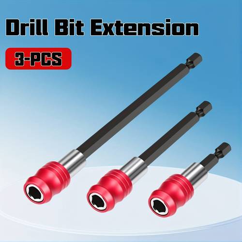 3pcs drill bit extension impact driver bit set quick release magnetic screwdriver bit holder bar socket adapter 1 4 inch hex shank power magnetic bit holder for screws nuts drill