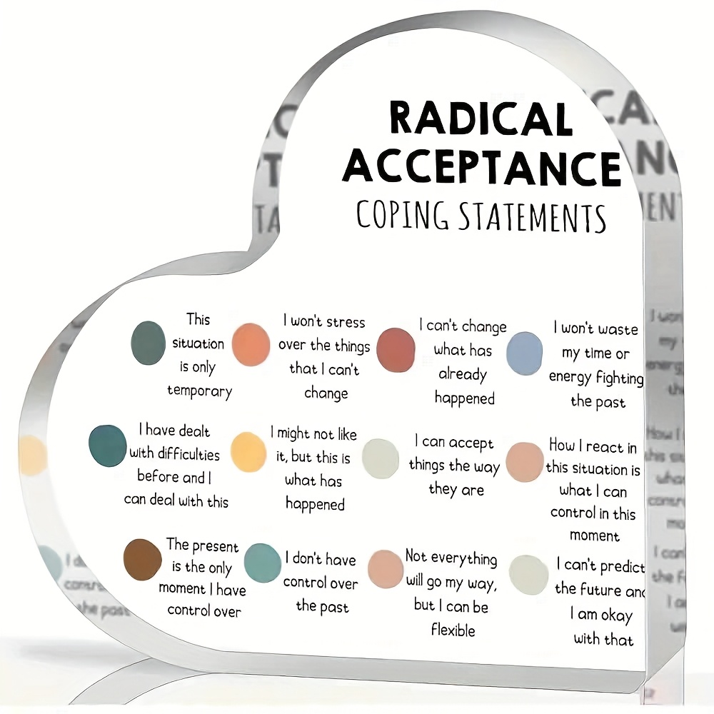 TEMU Radical Coping | Acrylic Irregular Shaped Frameless Therapy , Dbt Skills & Therapy Sign, Multipurpose Counseling Tool For Office Decor Halloween