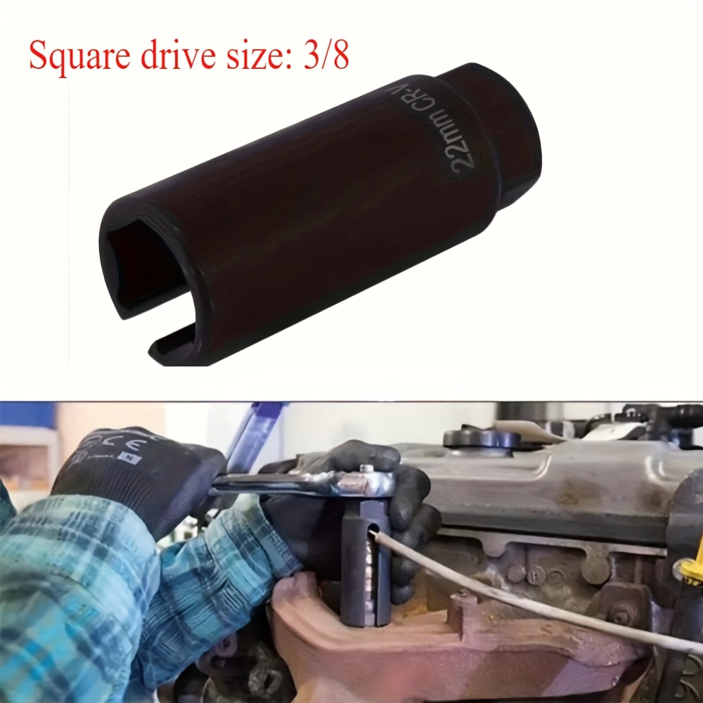 E-shop 22mm Sauerstoff-Vakuumsensor Demontagehülse, ein schwarzes Werkzeug mit schmaler Öse, entwickelt für den Einsatz im Automobilbau, mit