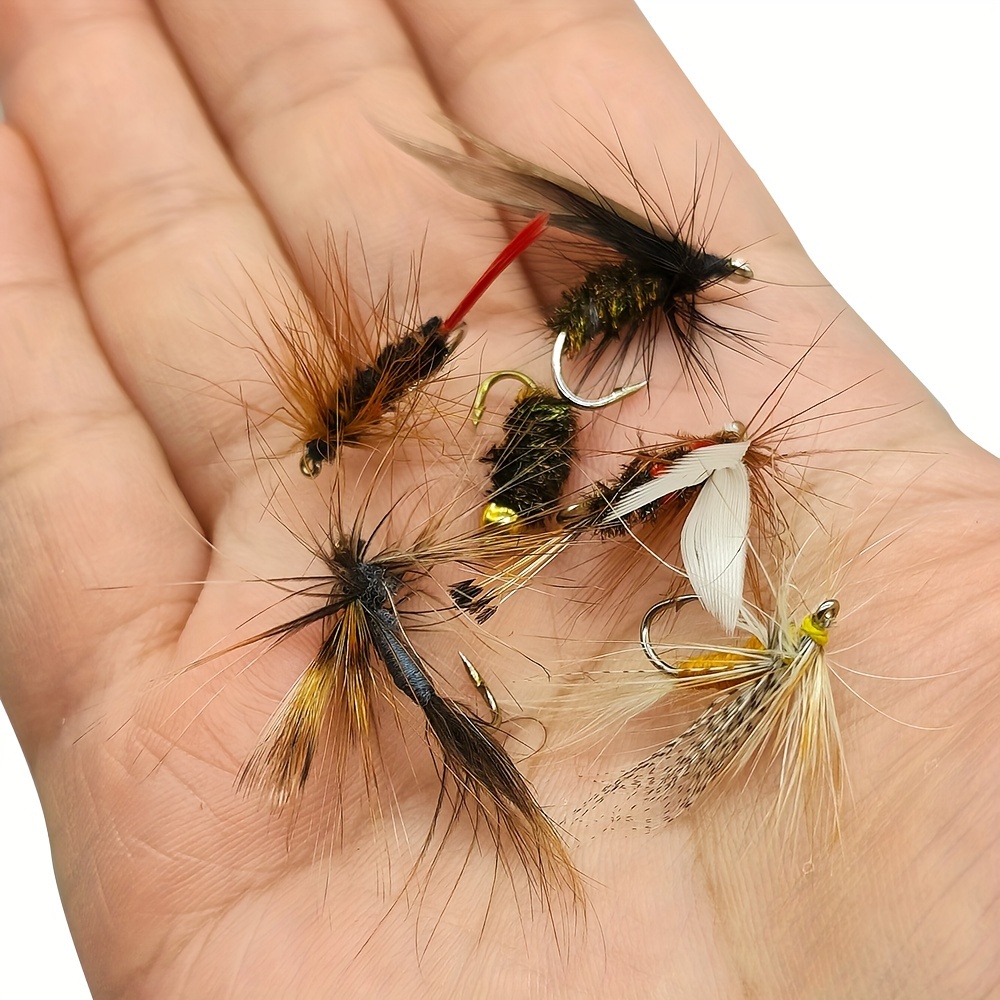 

A Set Of 6pcs Fly Bait Set For Lure Fishing, Fly Imitation Baits, Fake Bait Fishing Gear, Fly Fishing Supplies, Fly Hooks