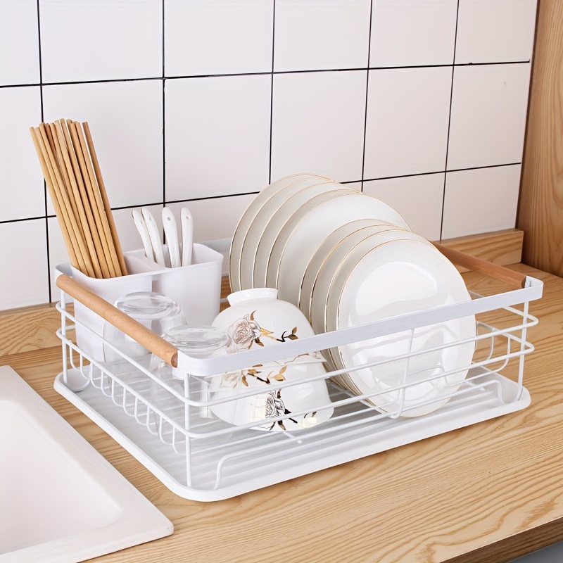 

1pc Kitchen Shelves Cutlery Storage Draining Dish Rack Draining Rack Countertop Organizing Double Dish Rack Metal Storage Racks