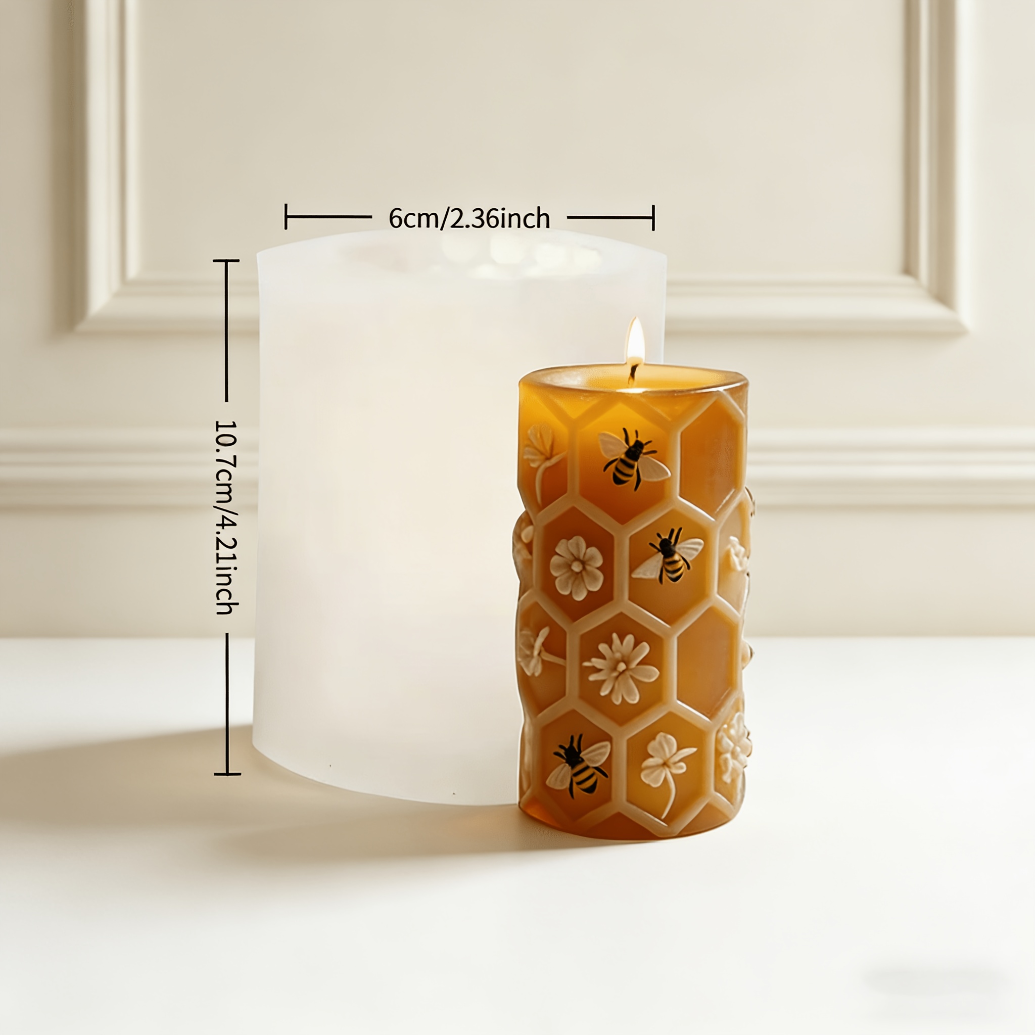 TEMU Moule à bougie et abeille | Bricolage pour savon/cire parfumée/pierres aromatiques | Moule en silicone