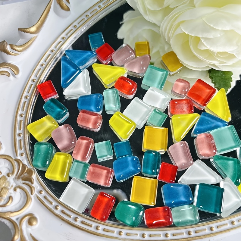 1.1LB Assorted Colors Irregular Crystal Glass Mosaic Tiles - Perfect For Art Cra