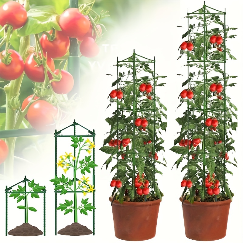 

24pcs/33pcs Plant Cages 47.24/62.99inch Tomato Cages Deformable Plant Supports Tomato Support Garden Plant Cages Multi-functional Tomato Cucumber Trellis For Climbing Vegetables