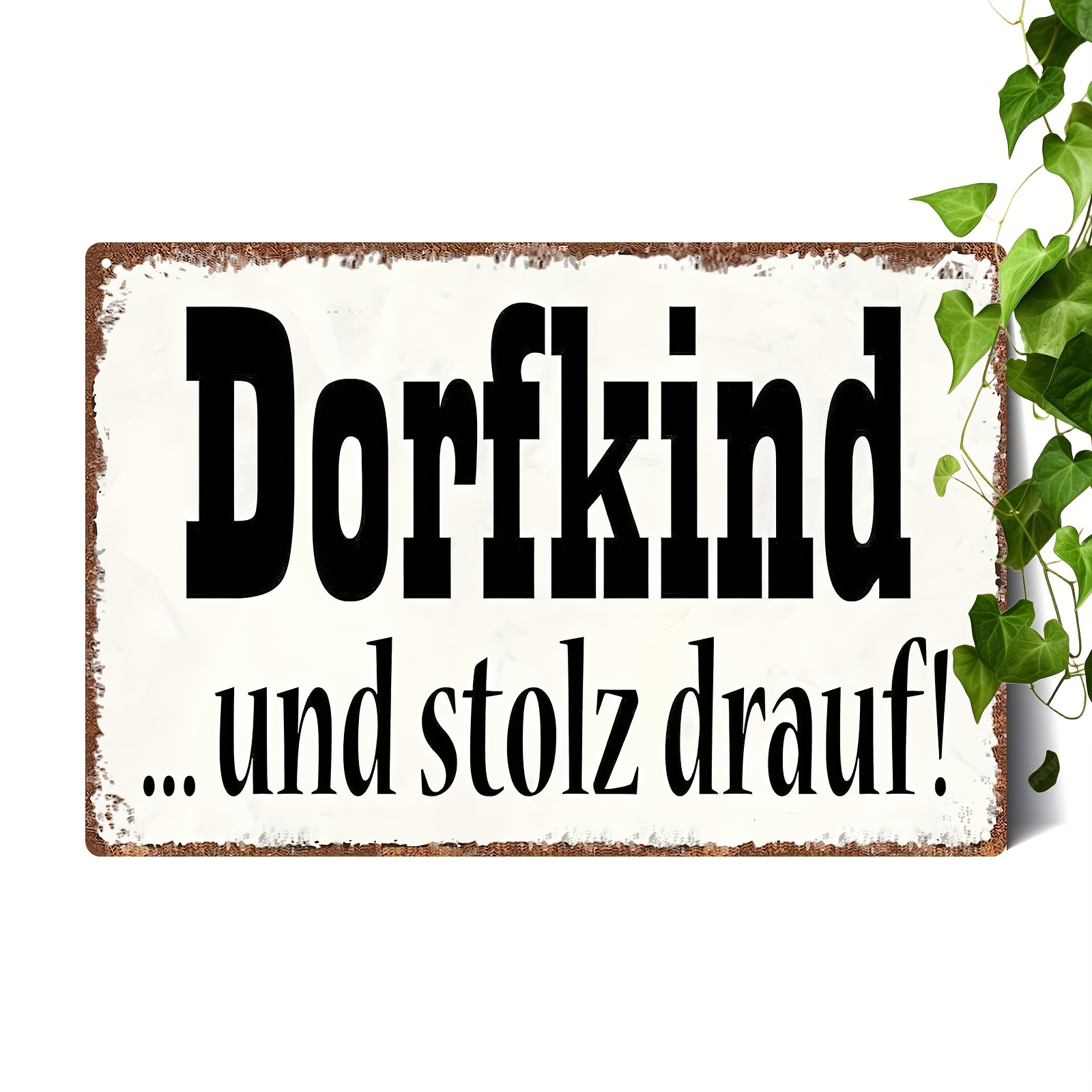 E-shop Vintage Metallschild mit deutschem Spruch "... stolz drauf!" - Rustikale Eisenwanddekoration 8"x12" für Zuhause, Bauernhaus, deutsche Räume,