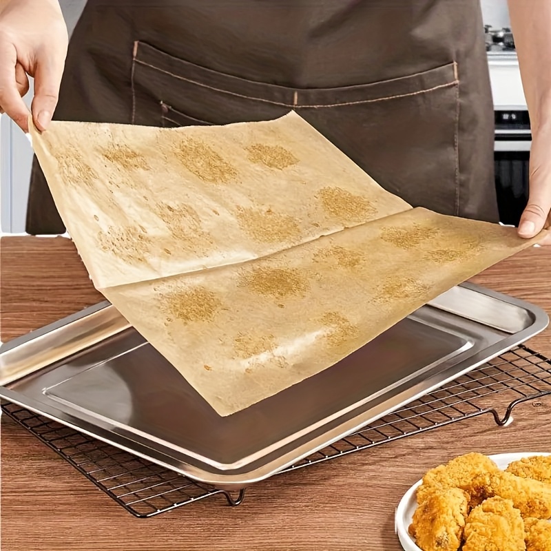 50pcs pre cut non stick parchment paper baking sheets 9 x 13 inch high quality for baking cooking grilling air fryer steaming   thanksgivin Product details 0
