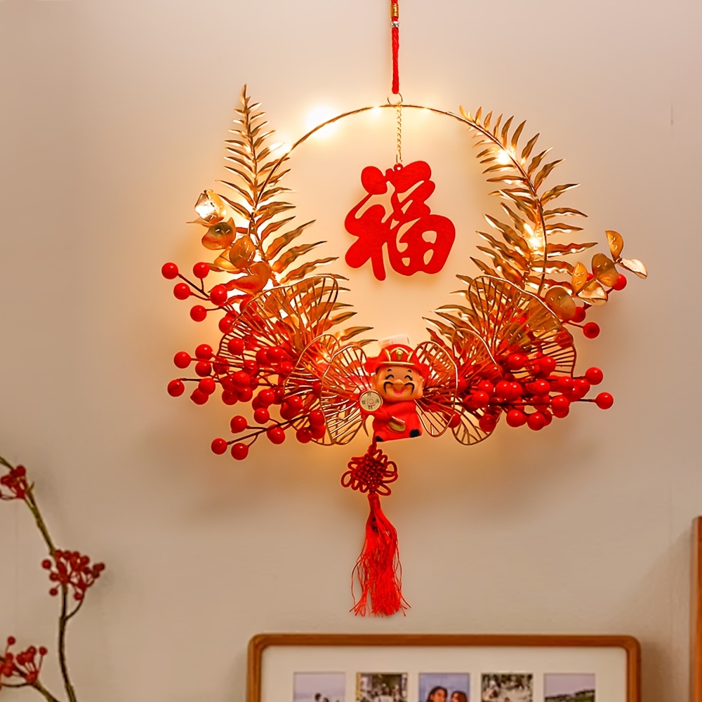 

An Led Decorative Item With A Tassel And For , Suitable For Chinese New Year Decorations, Wall , Door Decorations, Home Decor, Housewarming Gifts, Creative Presents, And Party Festival Supplies.