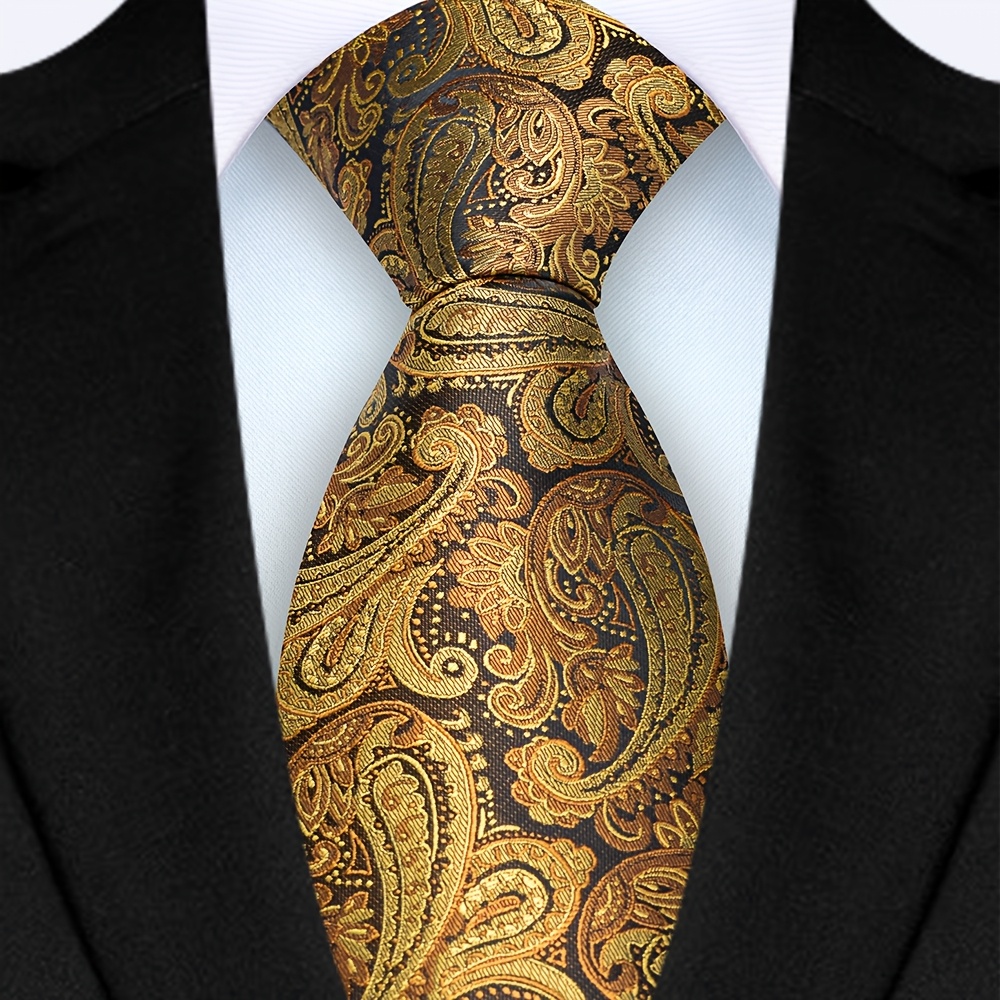 

[1pc Men's Paisley Pattern ] Men's Paisley Pattern Polyester , 8cm Width, Woven, Elegant, For Wedding, Party, Business