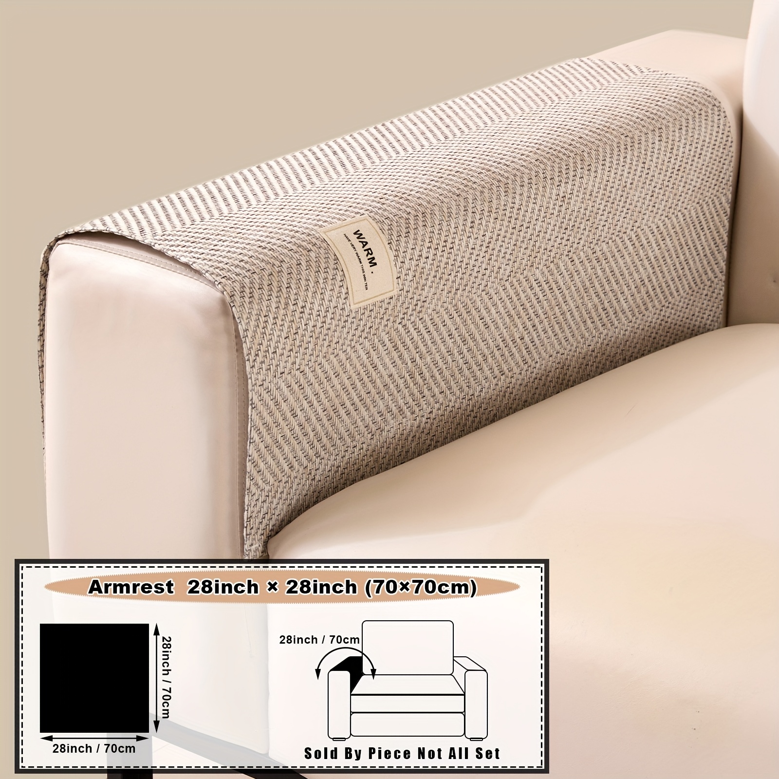 TEMU 1pc Warm Solid Color Label Sofa Cushion, Popular Modern Minimalist Sectional Sofa Cover In Europe And America, Pet-friendly Non-slip Particle