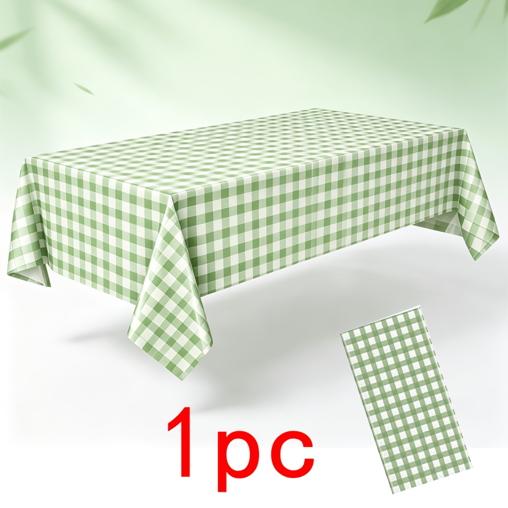 TEMU And White Checkered Tablecloth, Size 54 X 108 Inches, With Korean Style. Perfect For Home Dinners, Birthday Parties, Picnic Dessert Tables, And