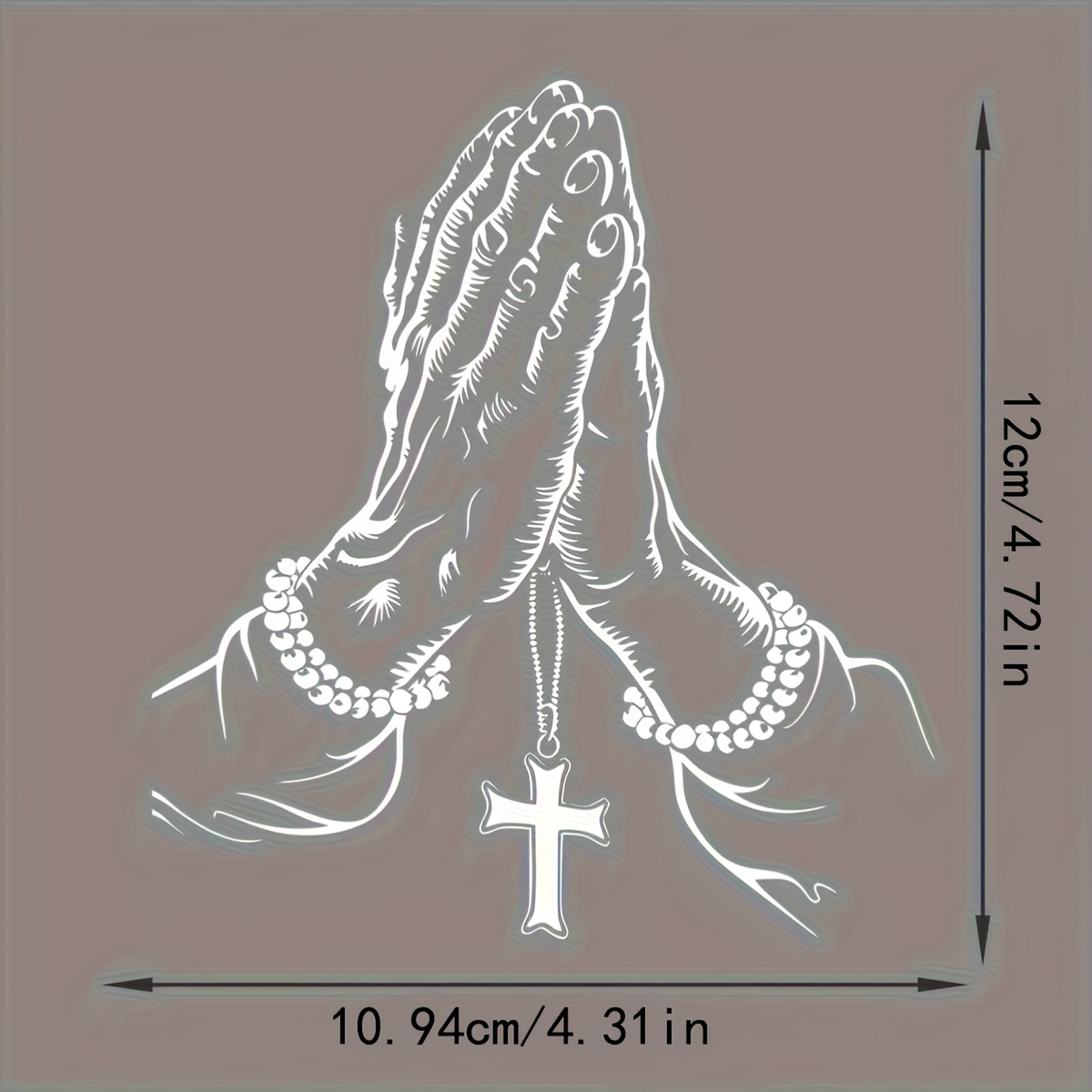 1pc Of Gas Car Sticker, Christian Faith Car Decal, Featuring Rose Beads And A Cross, Suitable For Glass, Windows, And Motorcycle Decoration