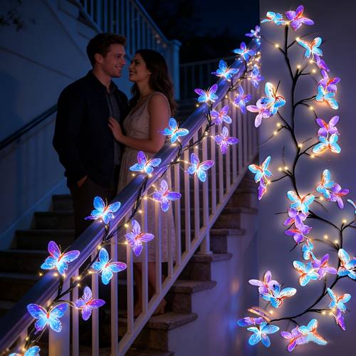 1 set of led branch wall lights 50 light vine string light with 30 led beads and 20 butterflies the fairy light vine light led branch light 8 flashing usb power supply