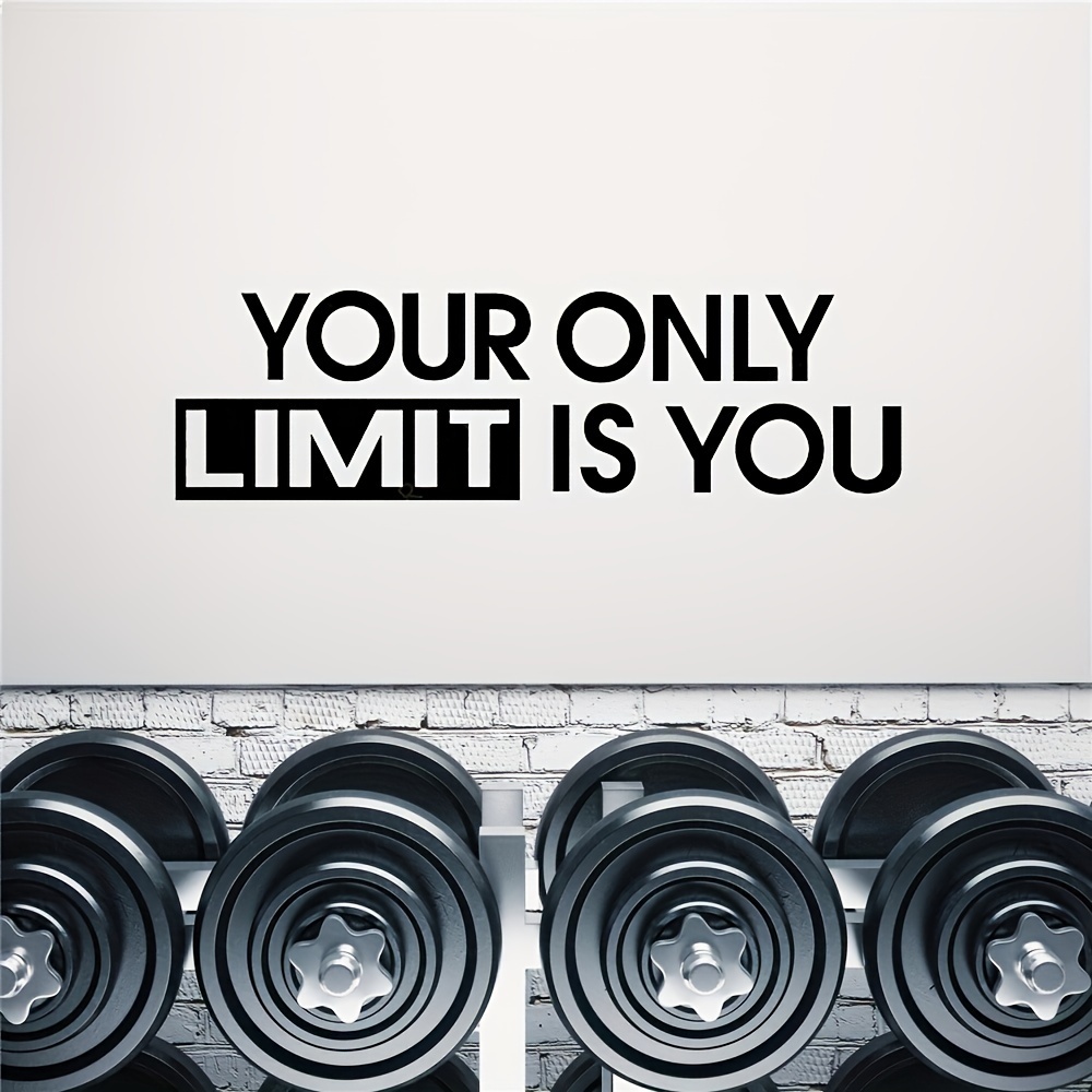 

1pc Your Only Limit - Wall Decal Sticker Gym Wall Decor Home Gym Quote Training Fitness