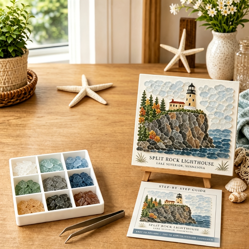 Lighthouse Sea Glass Craft Kit for Adults