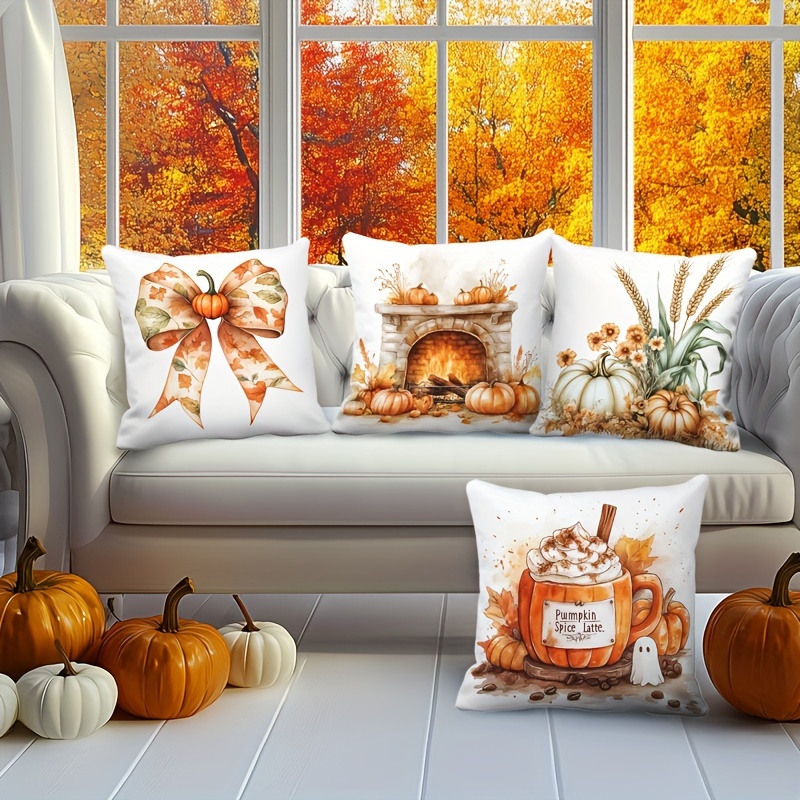 

4pcs Set, 18x18 - Cushion For Sofa & Bedroom Decor, For , , And Car - No Included