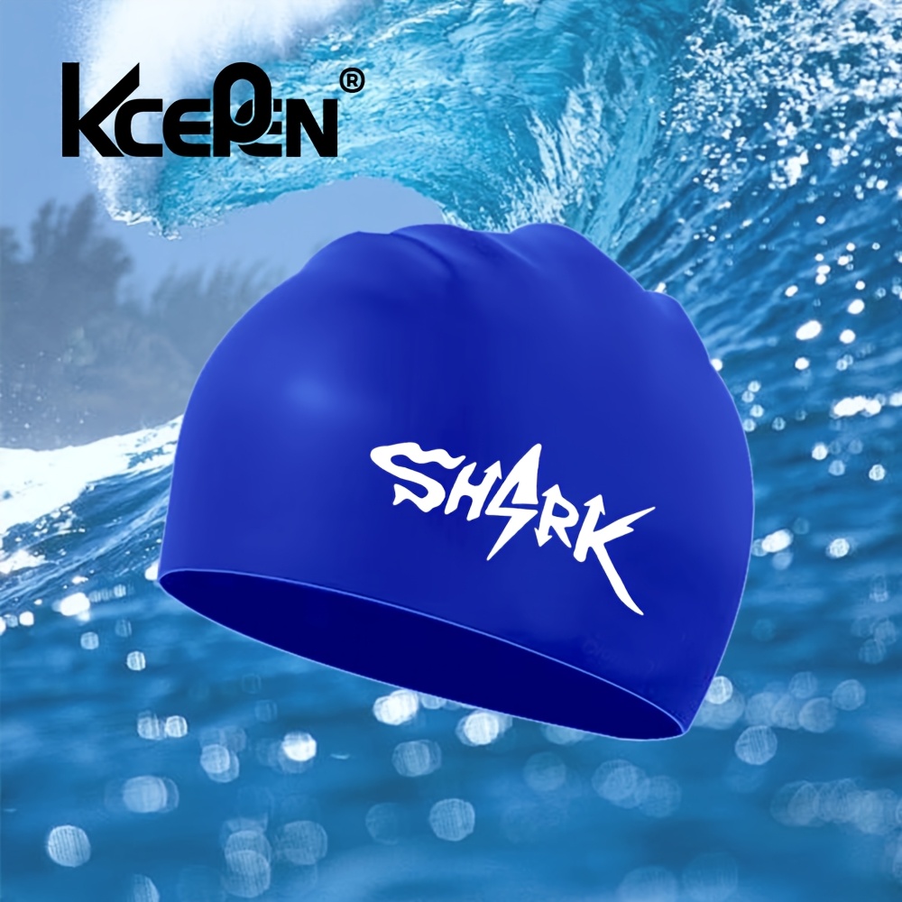 Men's Professional Silicone Swimming Cap, Trendy Printed