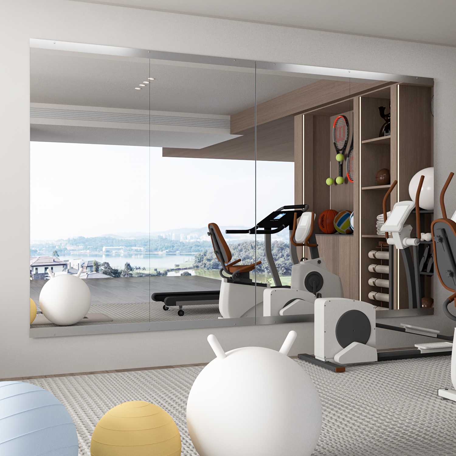 2-Pack Large Home Gym Mirrors Extra Long 145x61cm Full-Length Workout  Mirrors, Frameless Shatterproof design, for Home, Gym, Studio, Garage  Space-