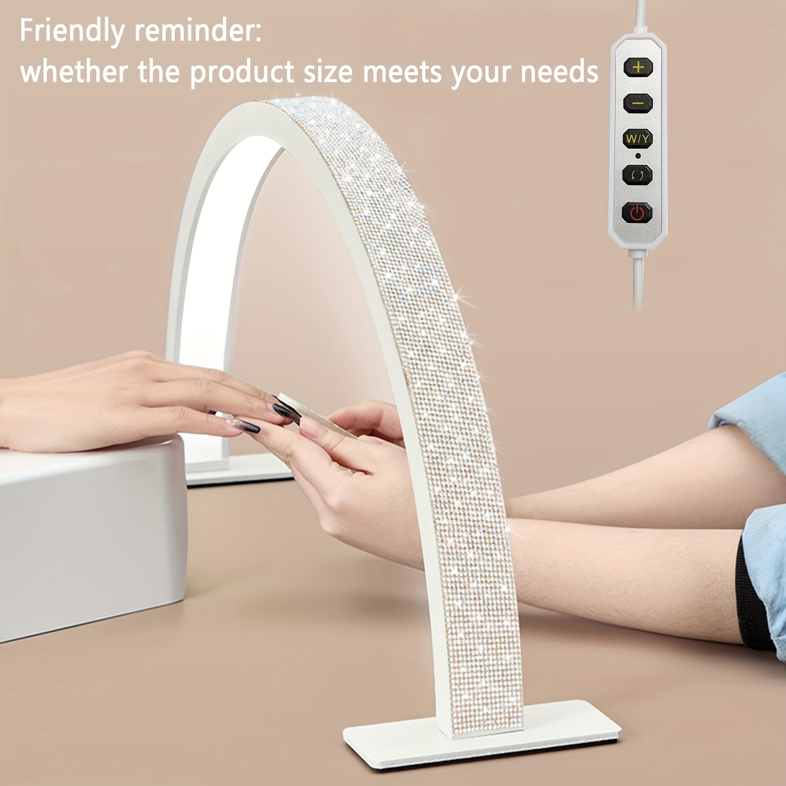 

Half-moon Manicure Lamp, Nail Moon Lamp, With Stepless Dimming And 3 Color Temperature, Eyelashes, Tattoo Beauty Lighting