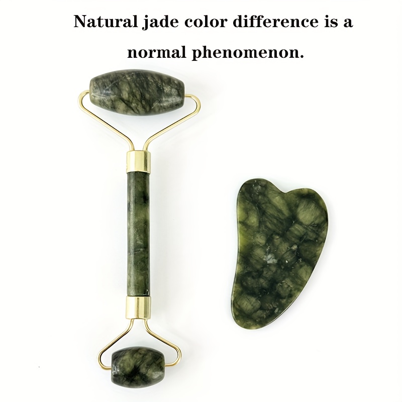 2pcs Face Massager Jade Roller Scraper Is Used For Lifting Face.