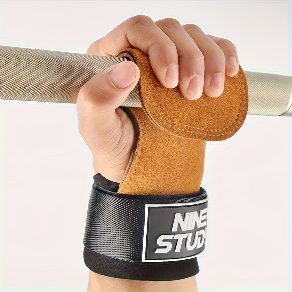 [Durable Fitness Gloves] 2pcs Durable Fitness Training Gloves with Enhanced Grip & Wrist Support | Adjustable Straps for Weightlifting, Pull-Ups, Gym & Outdoor Workouts - Unisex Design (Brown/Black), Gym Accessories, Pullup Enhancement, Sleek Wristband, Quality Construction