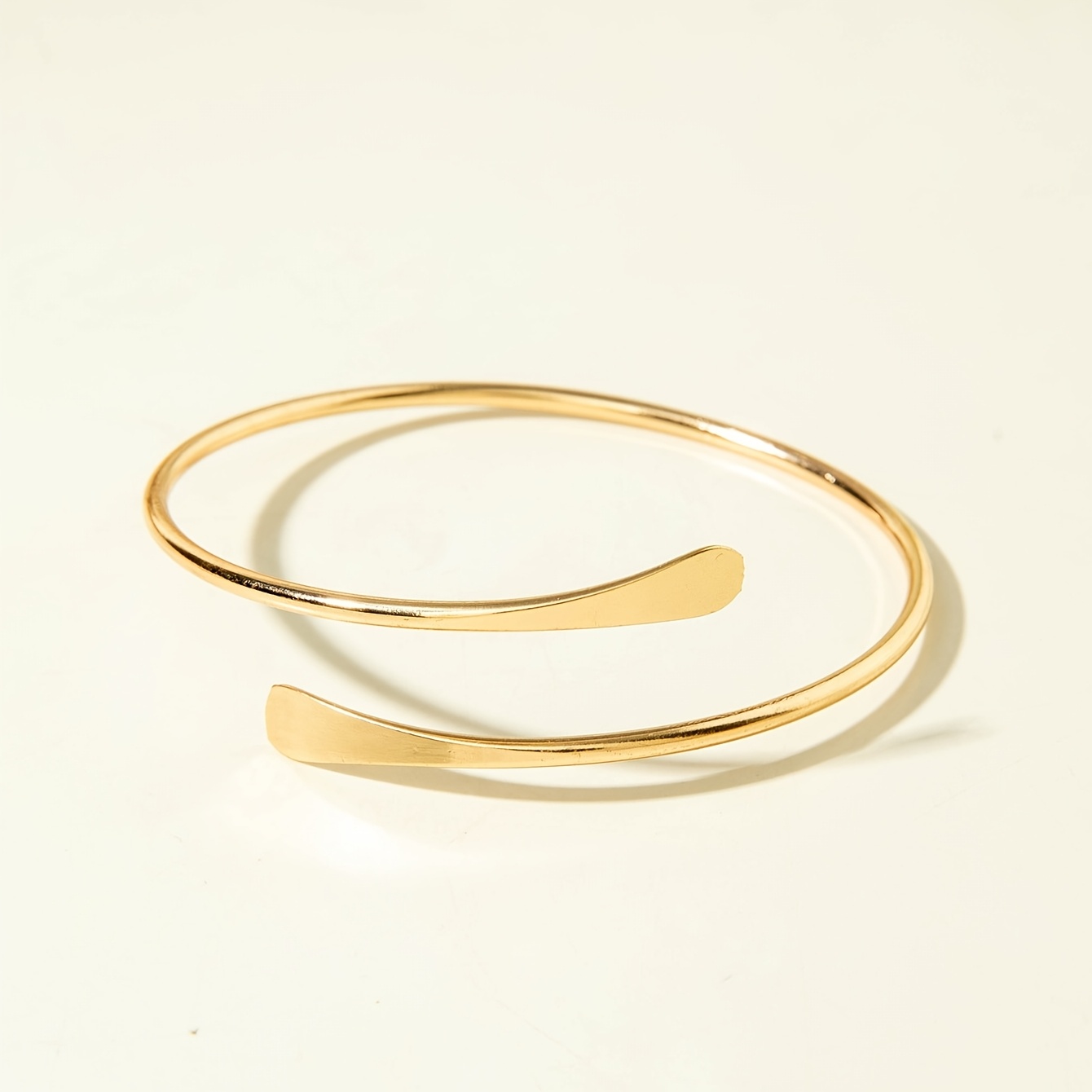 TEMU 1pc Metallic Line Hollow Bracelet Geometric Twisted Open Jewelry Suitable For Women's Party Banquet Ideal Gift For