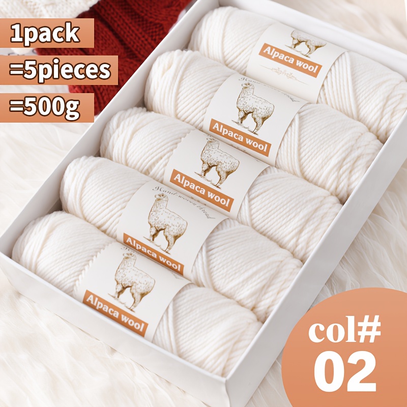 TEMU Fil 100% Laine d' Pure, 5 Écheveaux, 500G (17.6Oz), Texture Nuageuse, Chaud et Non Pénétrant. Choix pour le Tissage d'Automne et d'Hiver,