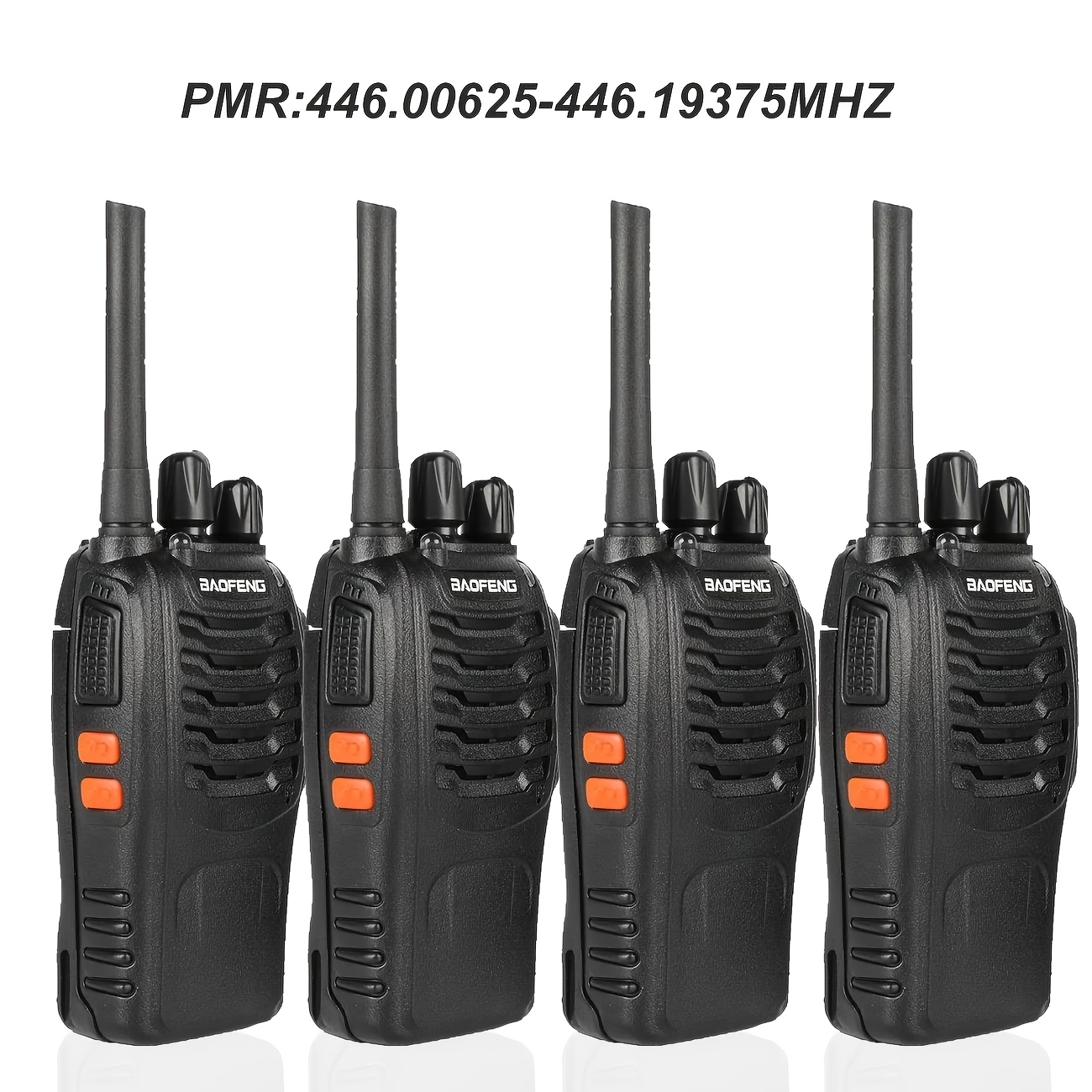 TEMU Confezione da 4 Walkie-Talkie Baofeng BF-88E con cuffie, radio ricaricabili canali con funzione torcia, frequenza 446Mhz, ideali per escursioni,
