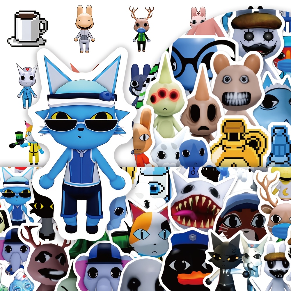 TEMU 60 stuks Dierenkliniek Game Merchandise Stickers, Zelfklevende Decoratieve Stickers voor Telefoons, Waterflessen, Journals en Koffers,