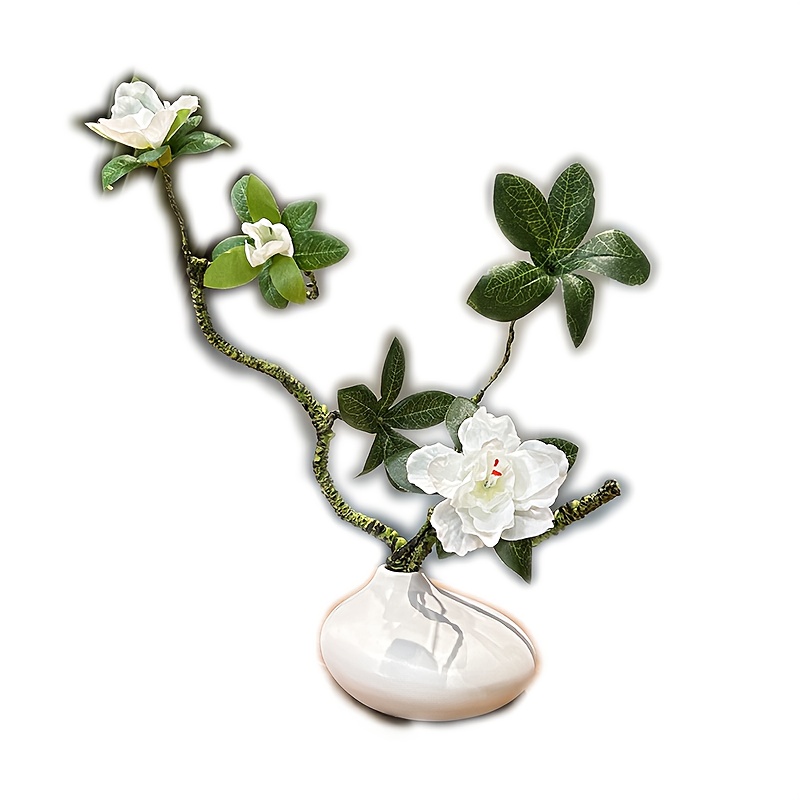 Vase + Artificial Flower Set, Living Room Table Ceramic Vase Decoration With Flower Arrangement, Artificial Flower Light Luxury High-end Ornament, Decorative Decor Set, Home Decoration Accessories