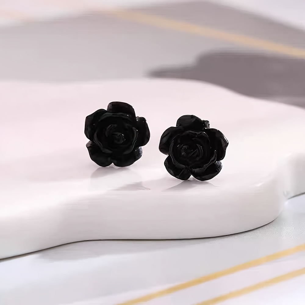 TEMU Elegantes aretes negra con un estilo único, perfectos para aquellos que aprecian la simplicidad. pequeños y delicados aretes son un regalo para