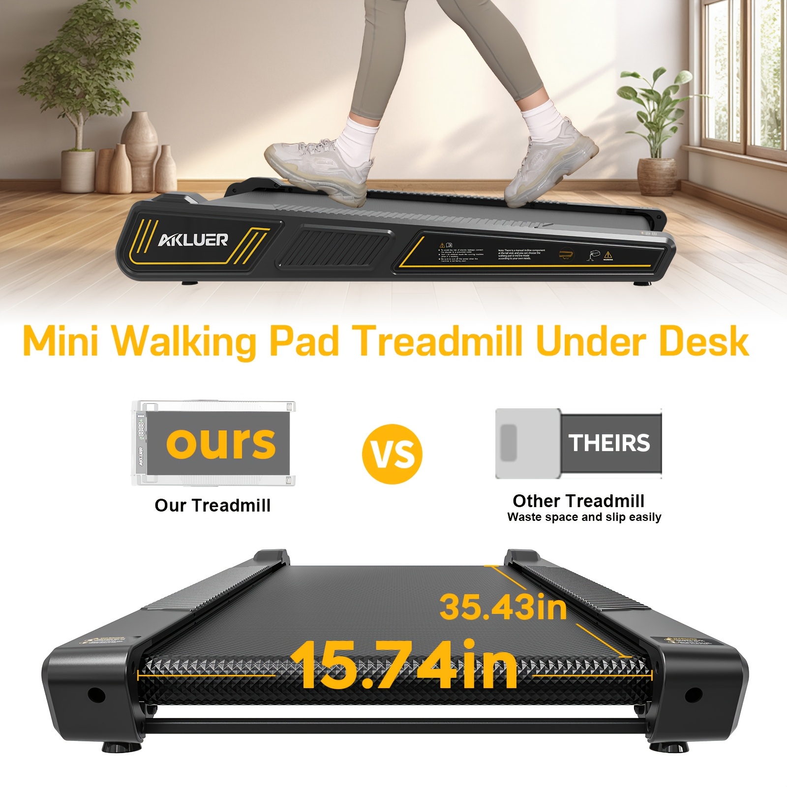 smallest desk treadmill walking pad incline 330lbs Temu