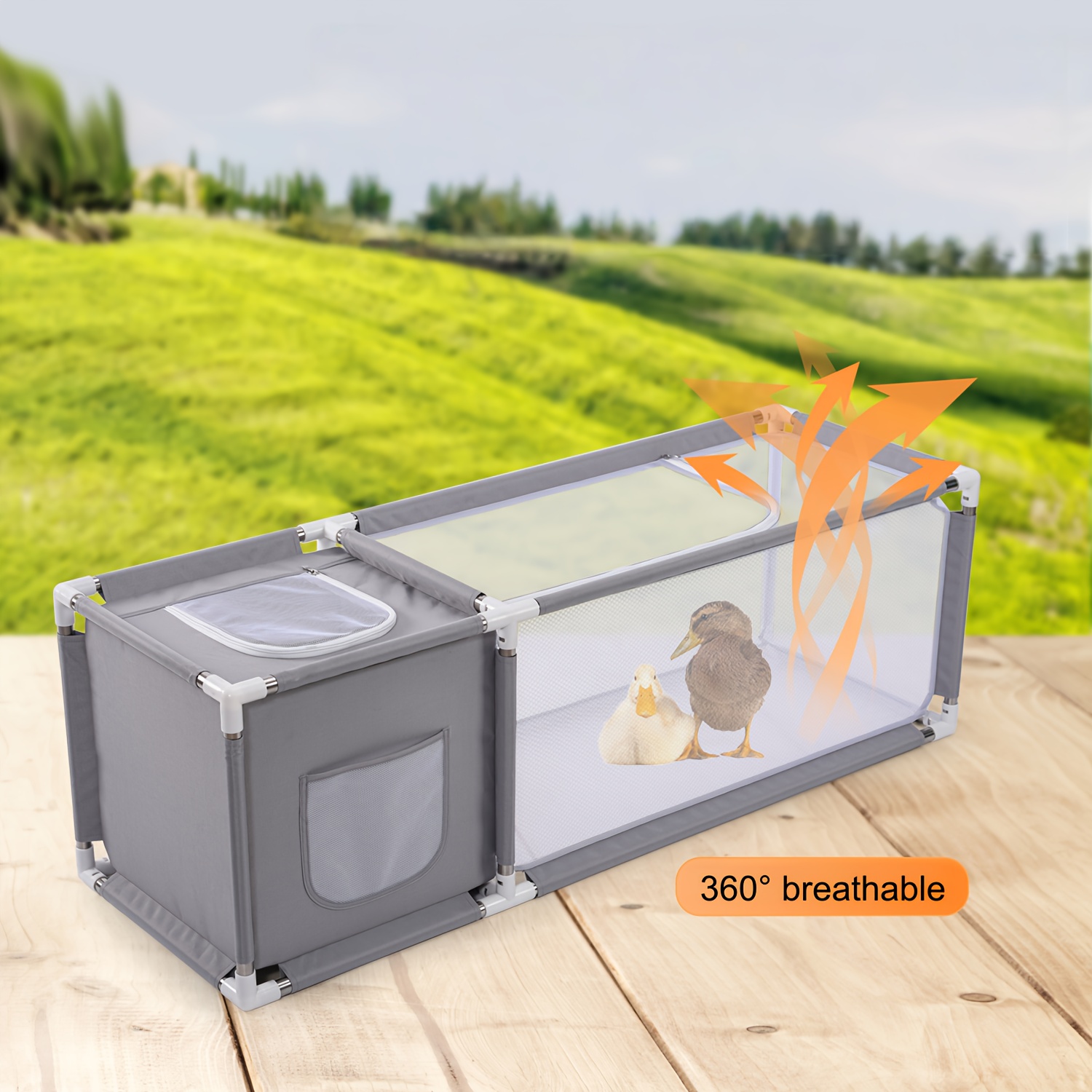 Small Pet Cage with Skylight, Spacious and Well-Ventilated