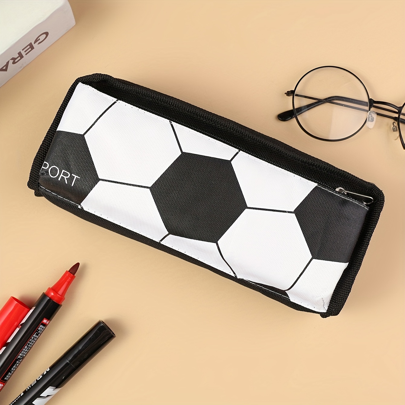 Image of 1 Pencil Case, Zipper Pencil Case, Student Pencil Case, School Supplies, Pencil Bag, Soccer Basketball Volleyball Baseball Soft Bag