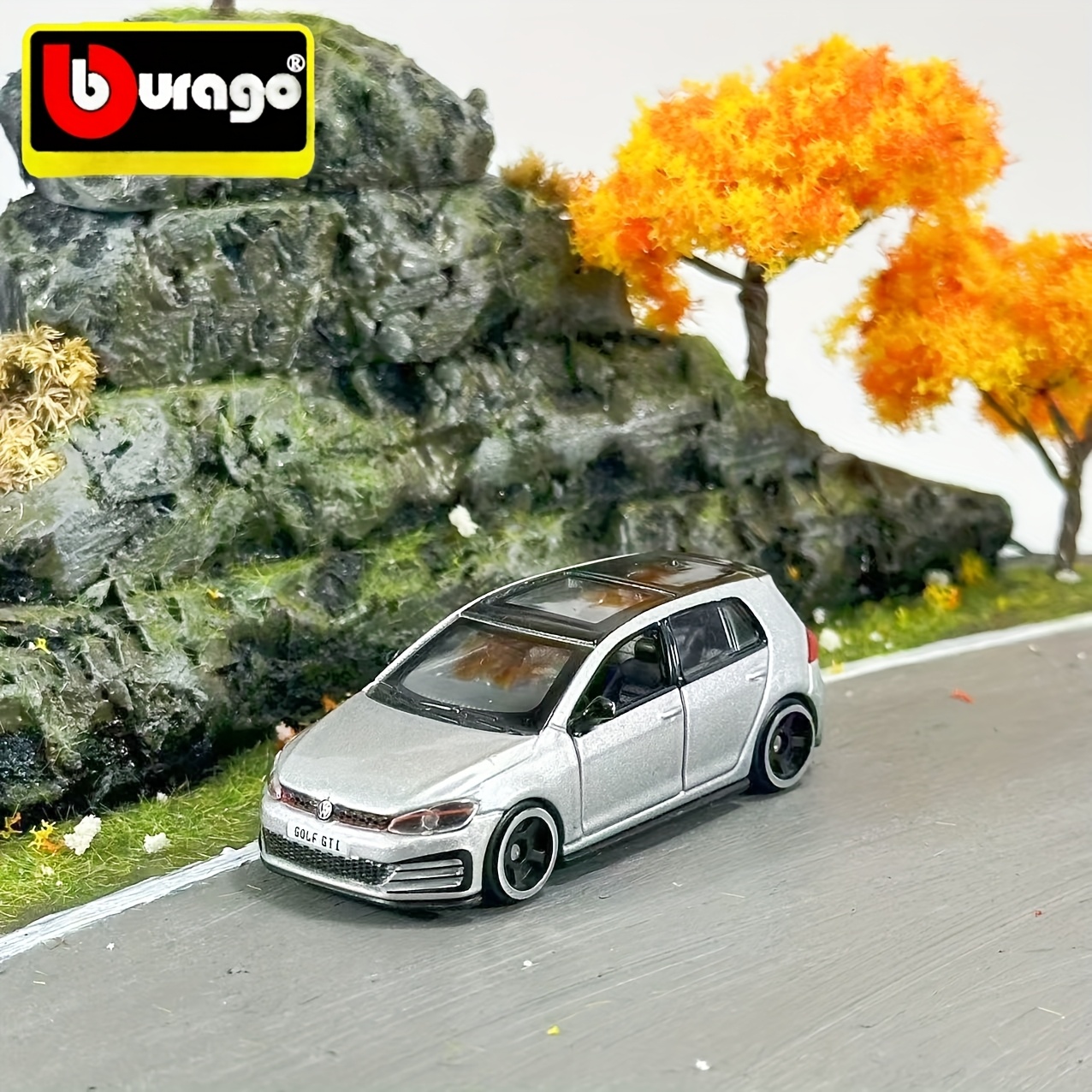 Image of Burago Silvery , Mini Golf Vehicle, Toys For Kids; Collectible For Adults, Classic Car Model