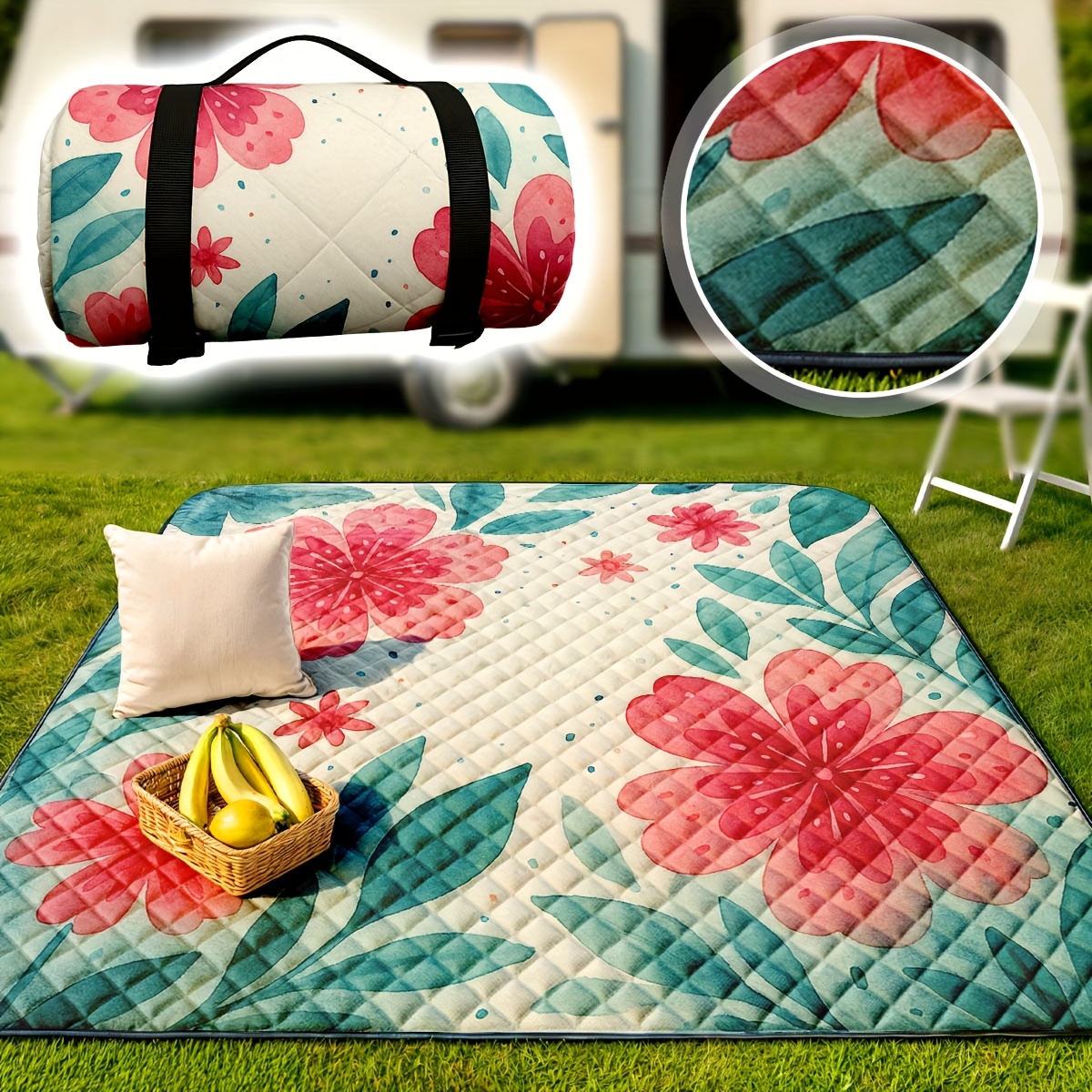 extra large picnic blanket 78x78 inches colorful print mat