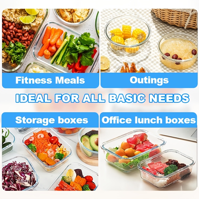 24pcs 12 glass bowls 12 lids glass food storage containers reusable coffee capsule storage boxes food storage bento boxes for refrigerators dishwashers   and camping kitchen gifts Product details 0