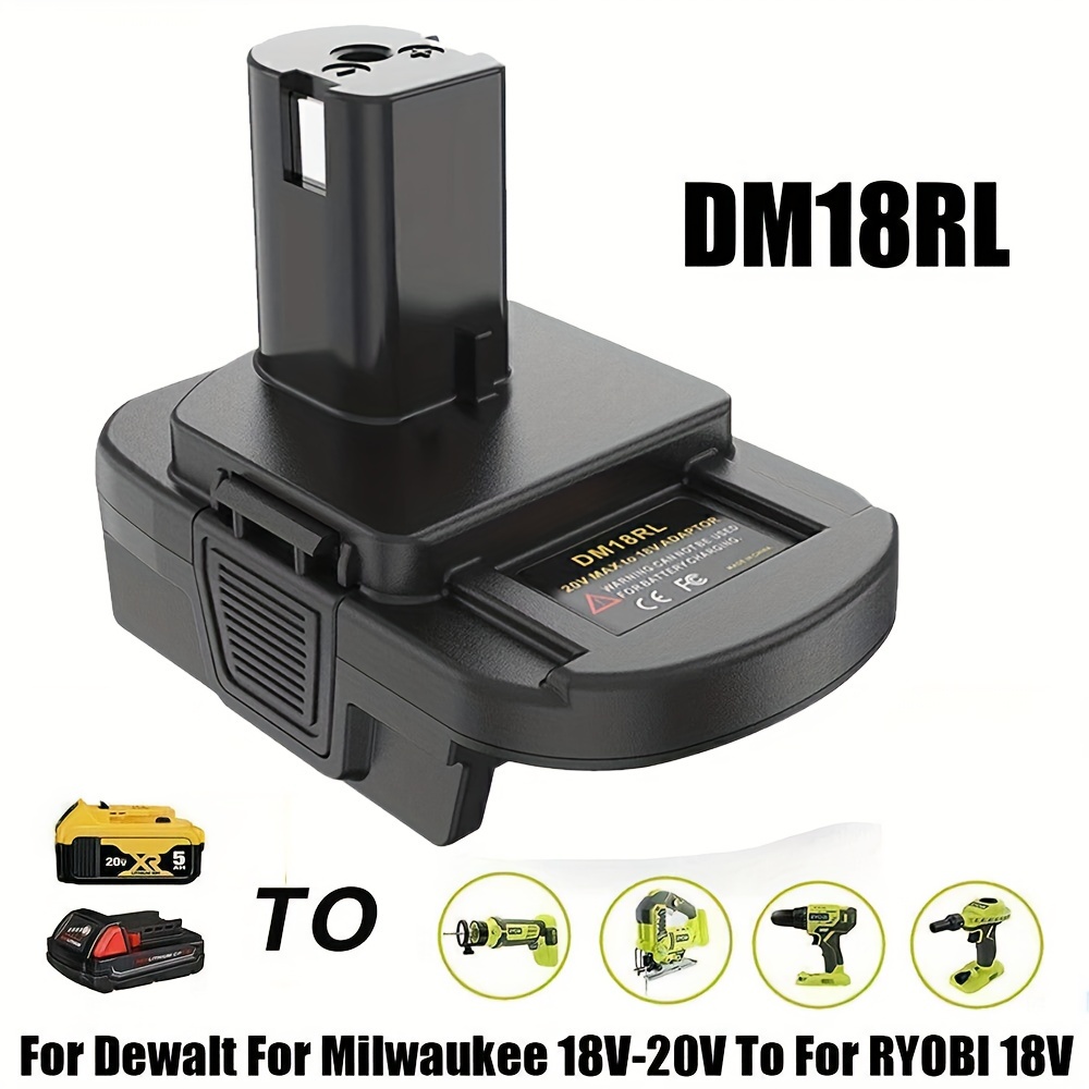 Milwaukee Ryobi Battery To Dewalt Tool Adapter Ryobi Tools USB - Main Image