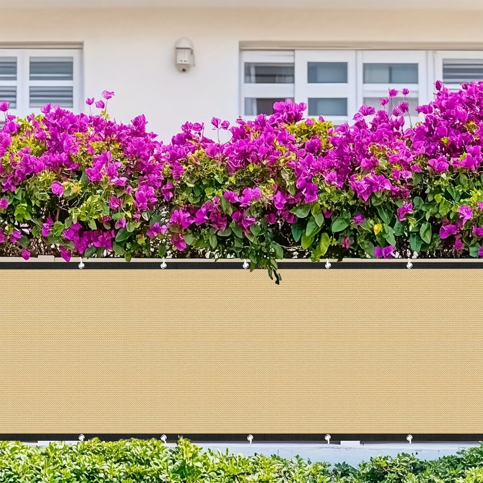 1 Set of Balcony Privacy Partition Screens, Full Blackout Opaque Fence Cover, for Apartment Railings/Outdoor Patios/Decks/Porches, with UV Protection and Windproof Dustproof