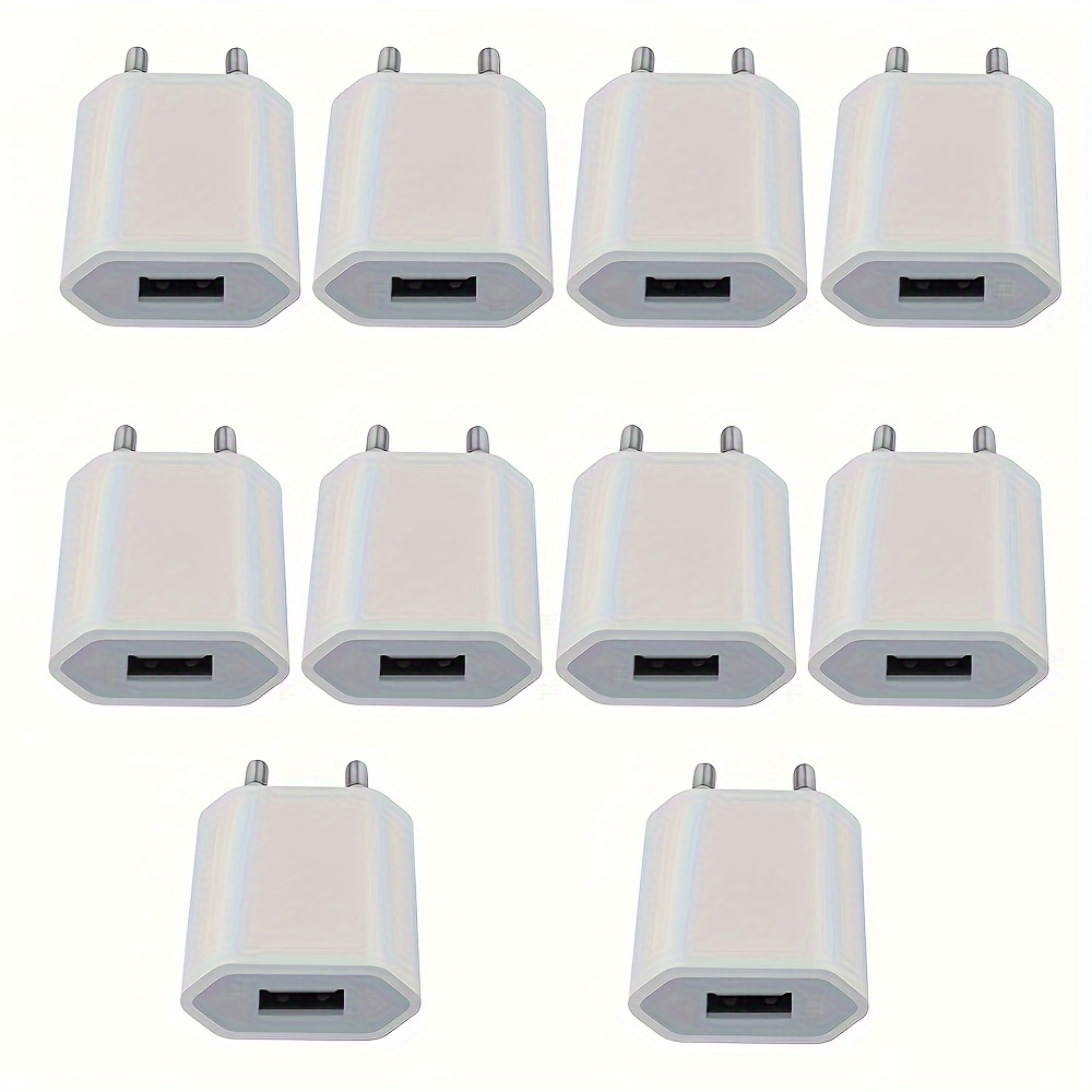 

10pcs 5w Usb Charger Plug 5v/1a Slim Usb Charging Plug Power Supply For Mobile Mobile Phone Mp3, Night Light, Usb Fan, Smartwatch And More (white, Pack Of 10)