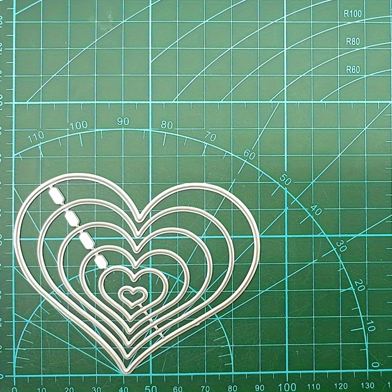 TEMU 1pc Irregular Heart-shaped Pattern Cutting Die, Suitable For Paper Cutting And Thin Paper Card Making, Template Mold, Photo Paper Die-cut Card